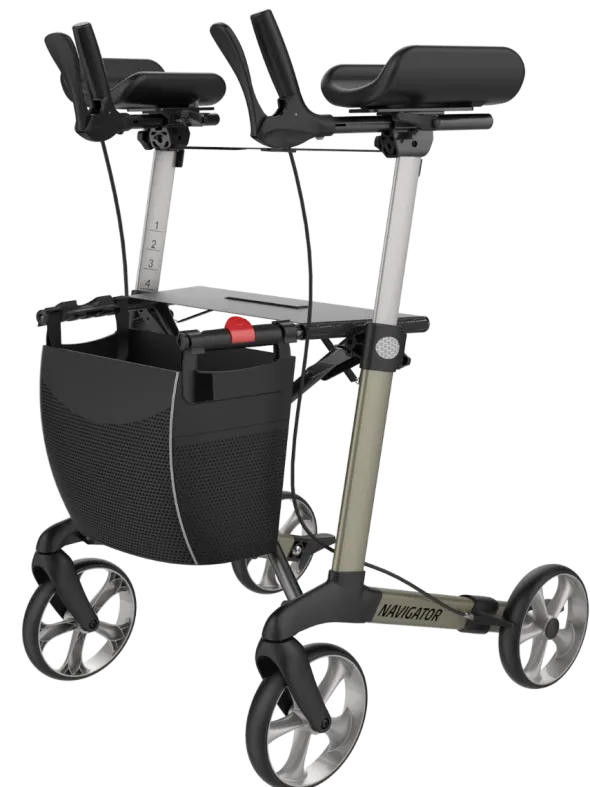 Navigator rollator met draaibare armschalen